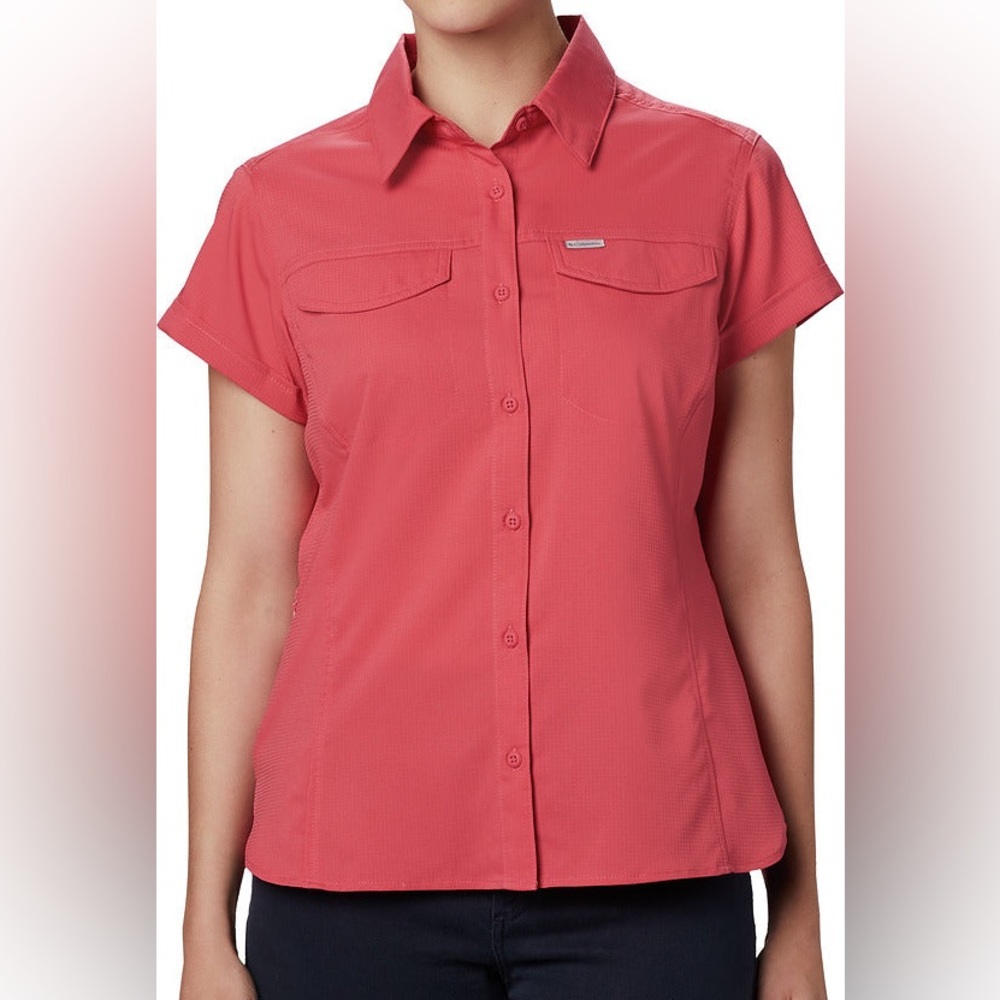 NWT Columbia Women’s Silver Ridge Lite Short Sleeve Shirt, Size Small, Pink